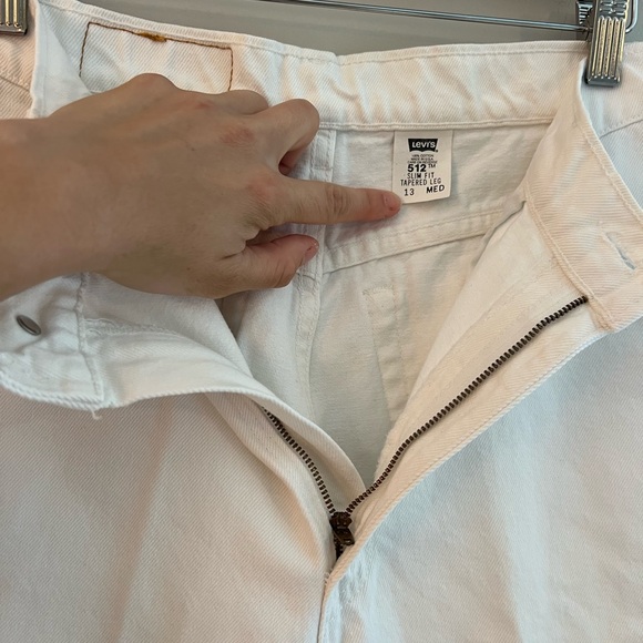Vintage 90s Levi's 512 Slim Tapered Leg Size 13 Women's White Jeans NWOT - Picture 6 of 7